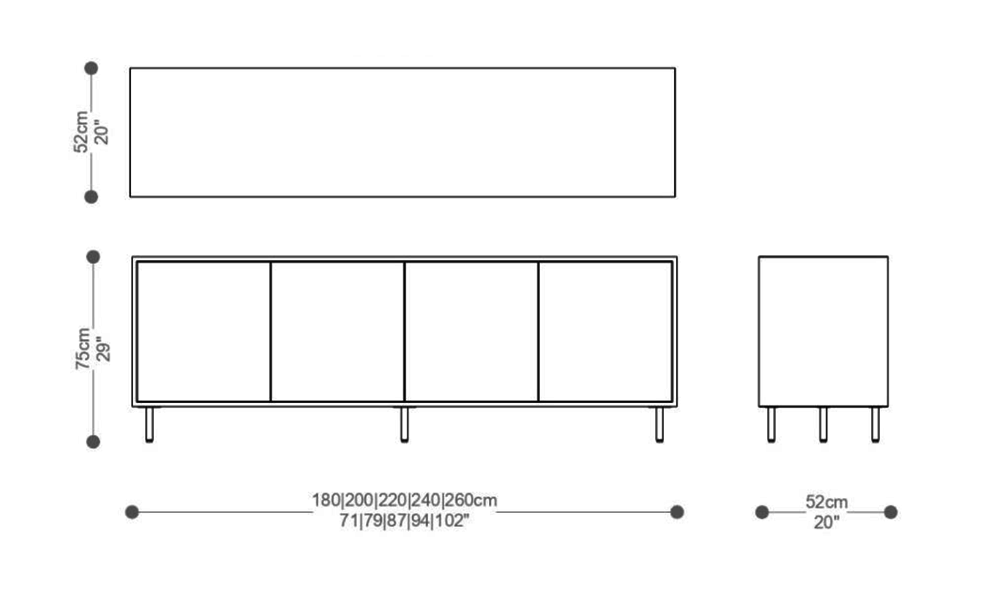Image of the main dimensions of the product